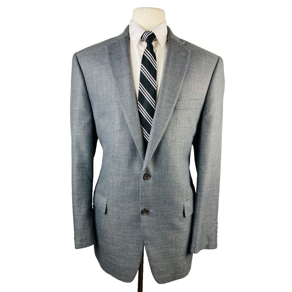RALPH LAUREN MENS 44L SOLID GRAY SUPER SOFT BLAZER SPORT COAT SUIT JACKET